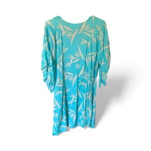 Blue and White Dolman Sleeve Resort Dress